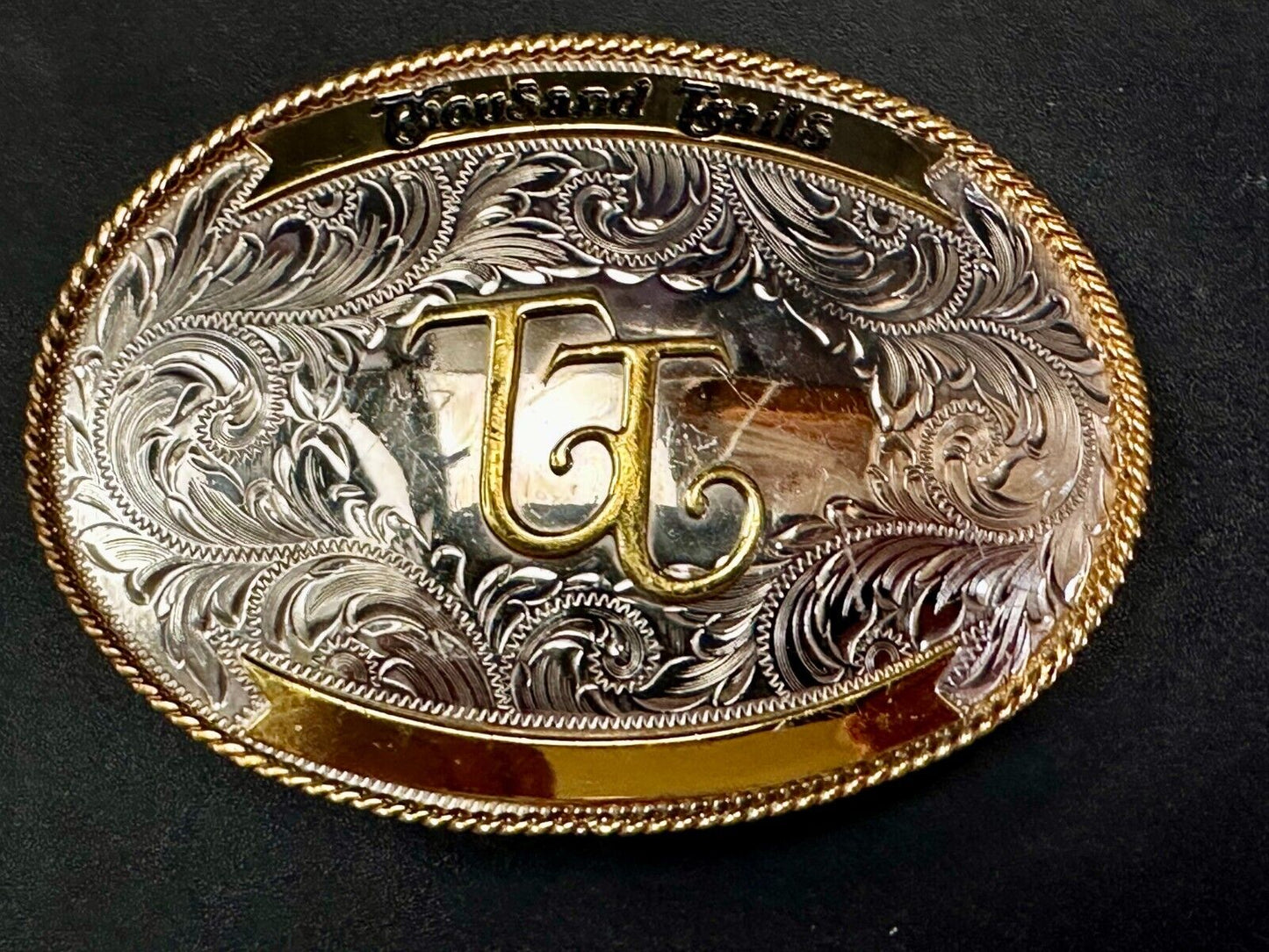 TT Thousand Trails Trophy Style Montana Silversmith Engravable Belt Buckle