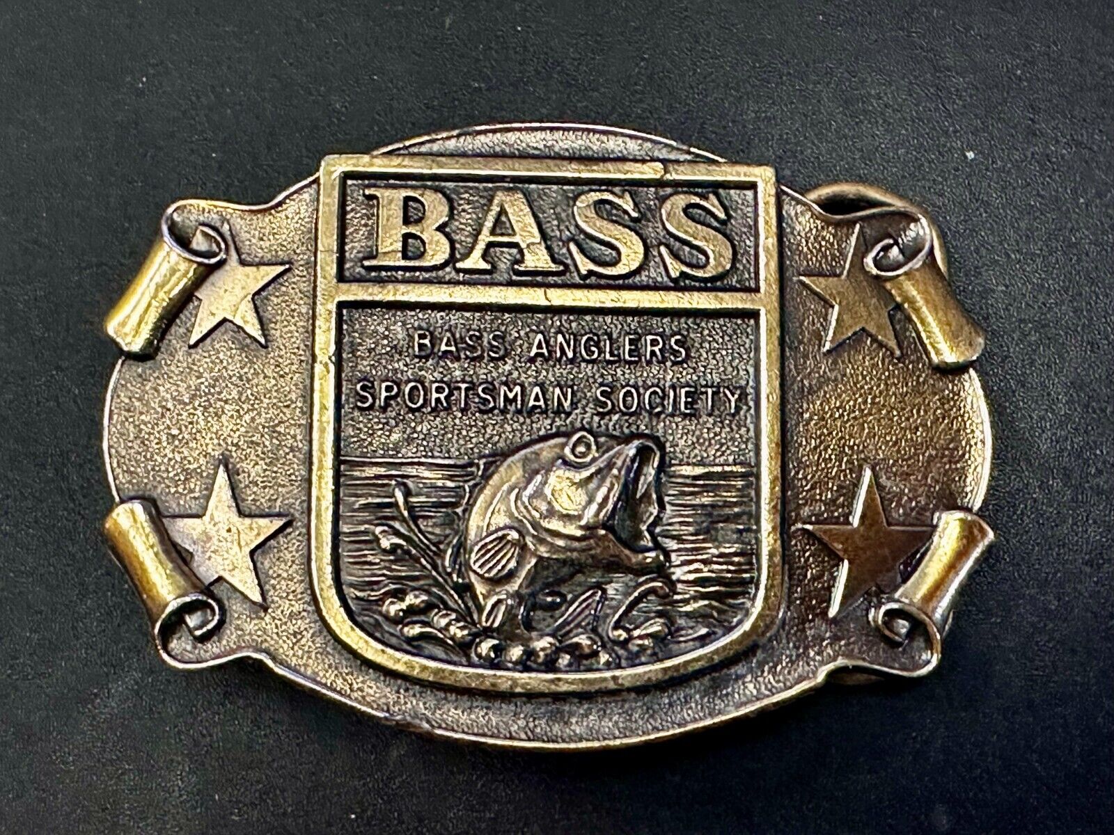 Bass Anglers Sportsman Society Fishing Club Belt Buckle
