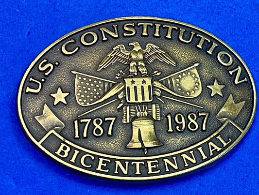 200Th Anniversary Us Constitution Commemorative Western Patriotic Belt Buckle 