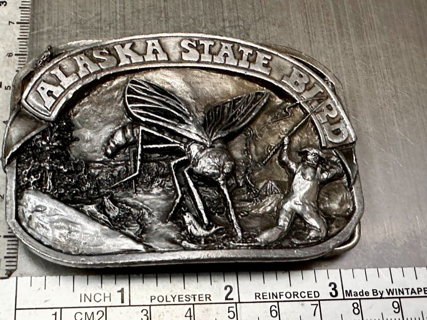 Alaskan Mosquito Alaska State Bird Novelty Fly Fishing Themed Belt Buckle