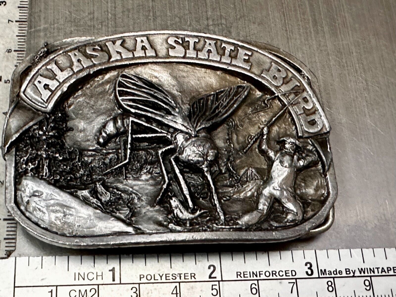 Alaskan Mosquito Alaska State Bird Novelty Fly Fishing Themed Belt Buckle