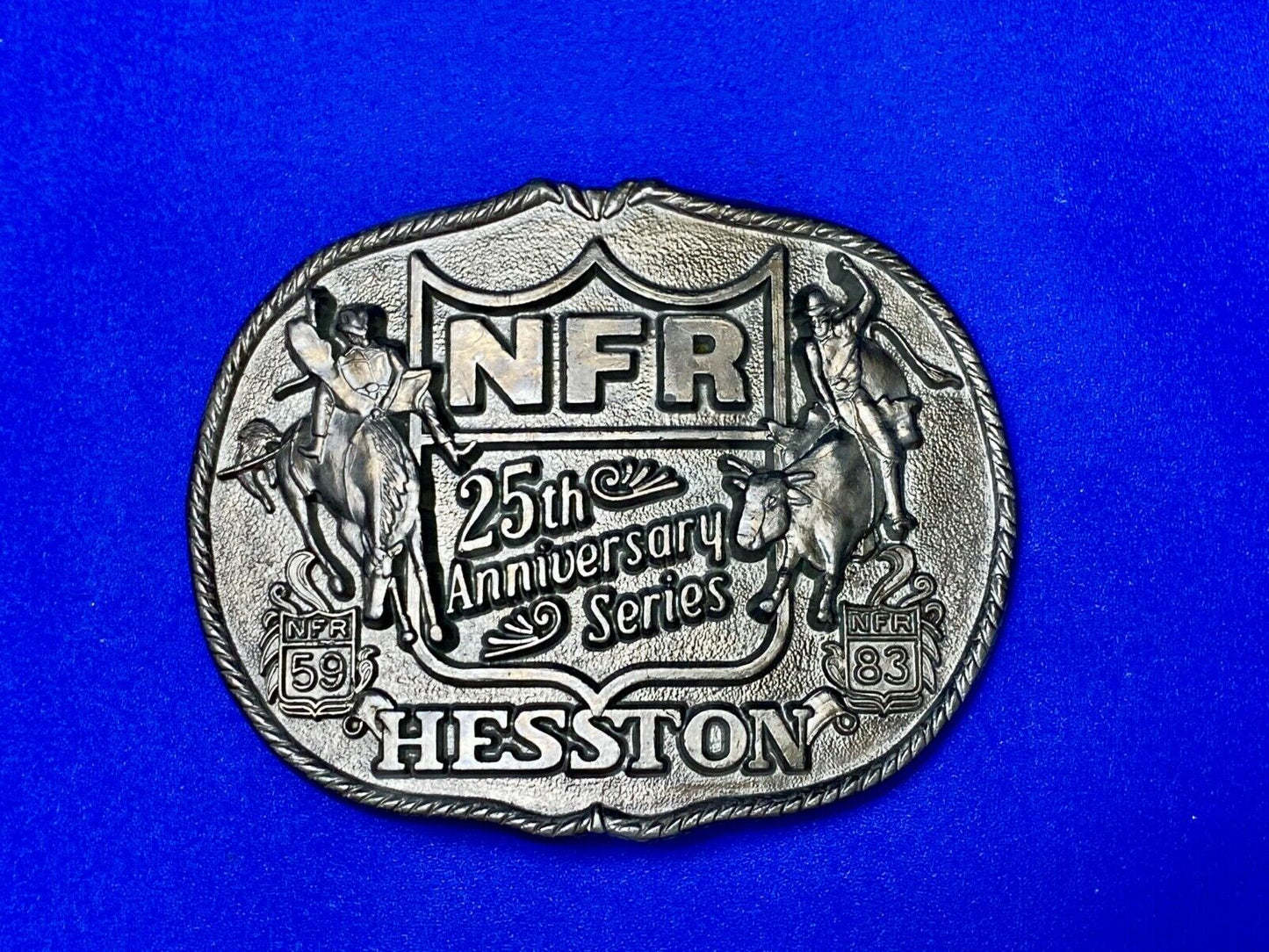 25Th Anniversary 1983 Vintage National Finals Rodeo Nfr Cowboys Belt Buckle
