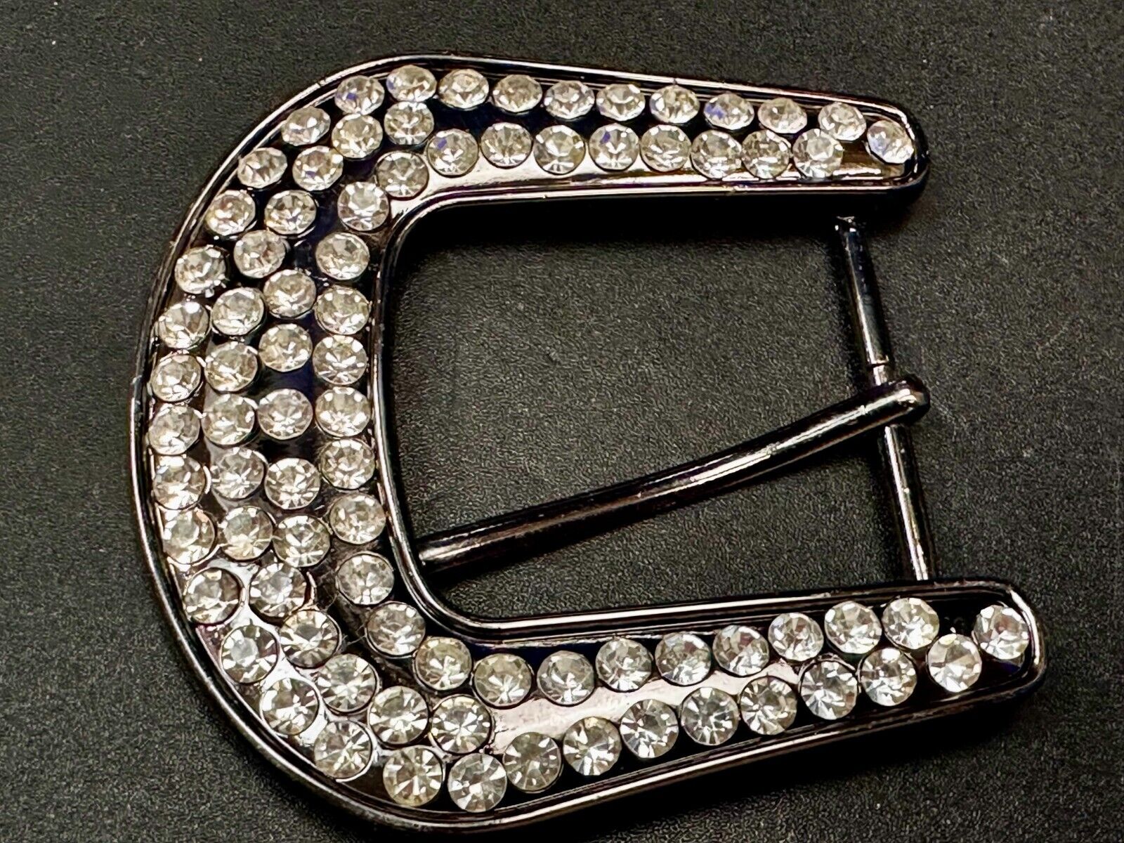 5 Lot Large Rhinestone Covered Ranger Style Gray Color NOS Western Belt Buckle