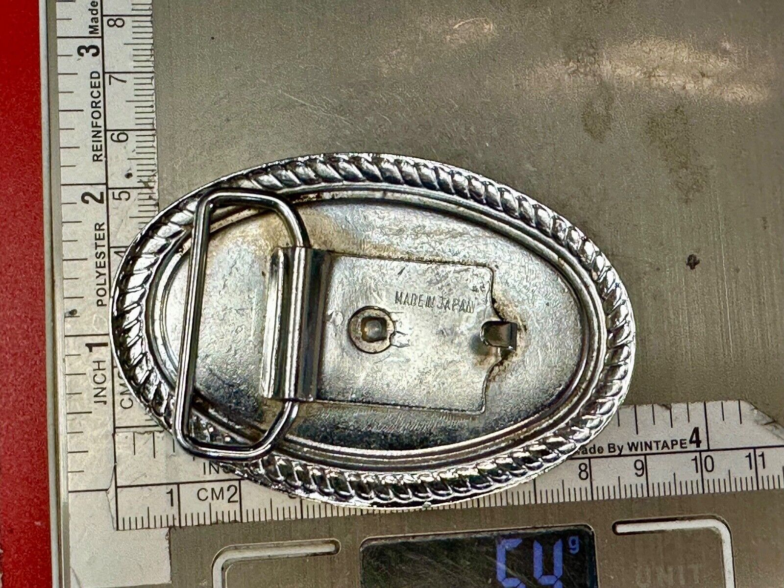 Vintage Cowboy Saddle Bronc western belt buckle  - made in Japan
