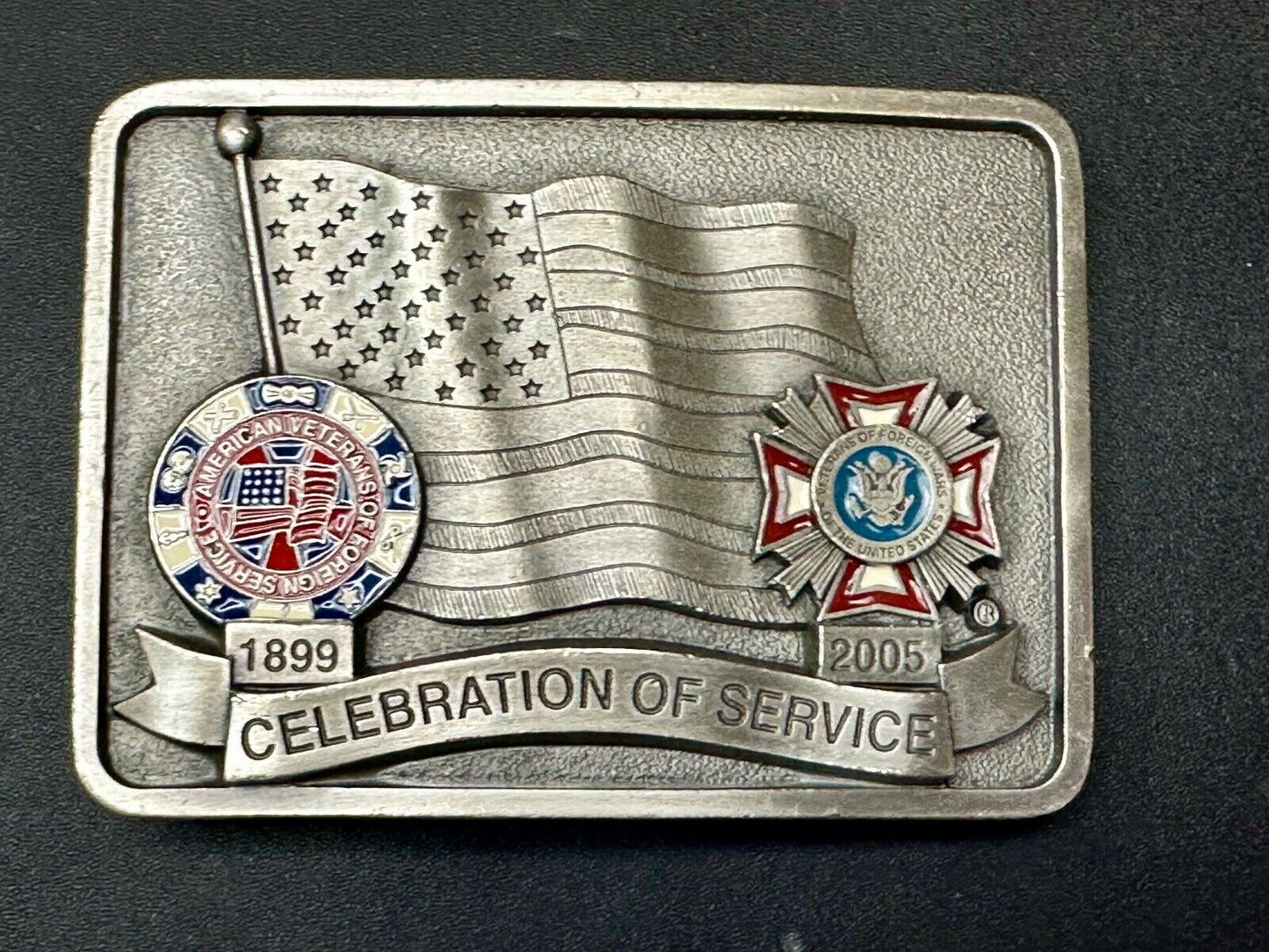 Veterans of foreign wars Celebration of Service Vintage Belt Buckle  1899 - 2005