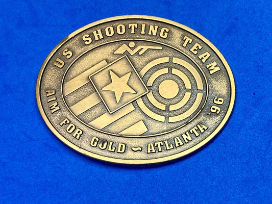 Usa 1996 Olympic Shooting Team - For Aim For Gold In Atlanta Belt Buckle 