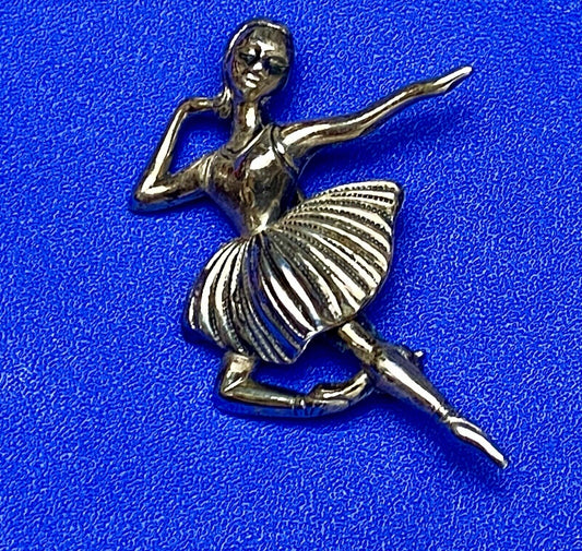 Vintage Ballerina Sterling Silver 925 Brooch Pin Signed Beau
