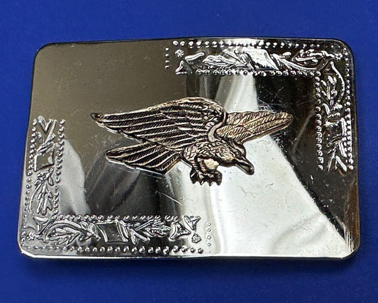 Vintage Hunting Flying Majestic Eagle on western mirrored reflective belt buckle