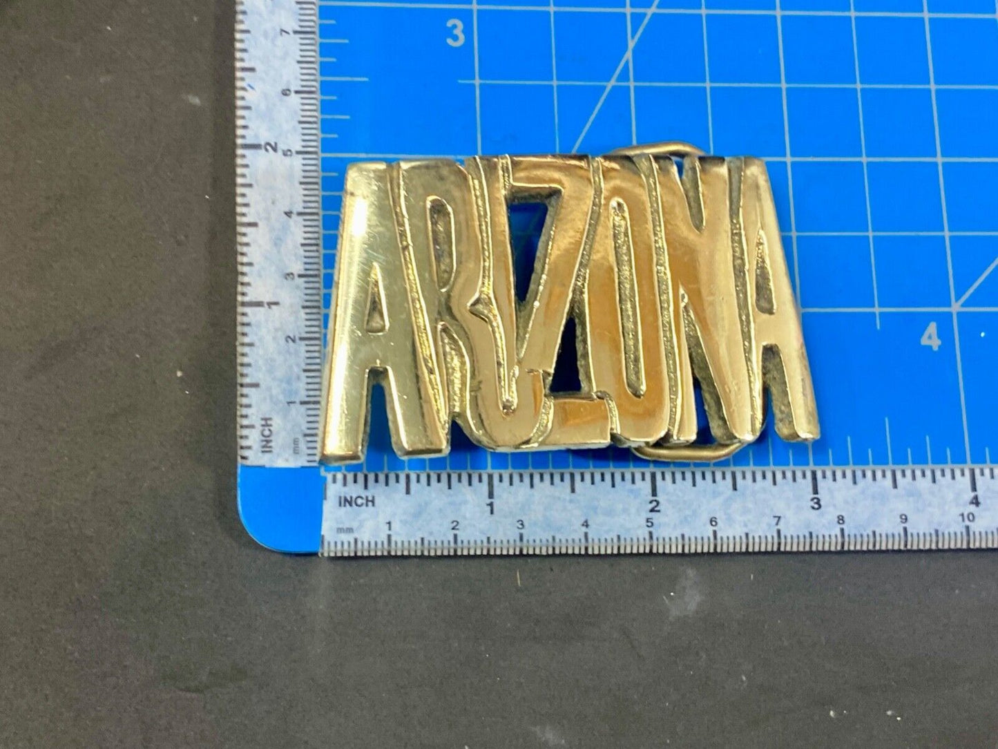 Arizona - The Great State or NAME solid brass Block Letter belt buckle