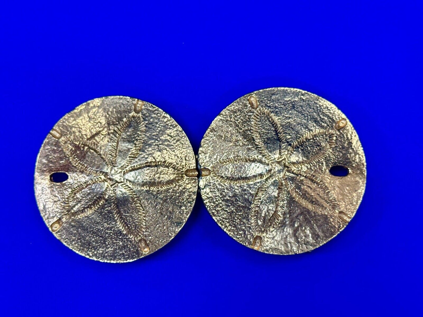 Two piece interconnecting Sand Dollars  vintage belt buckle by Mimi Di N
