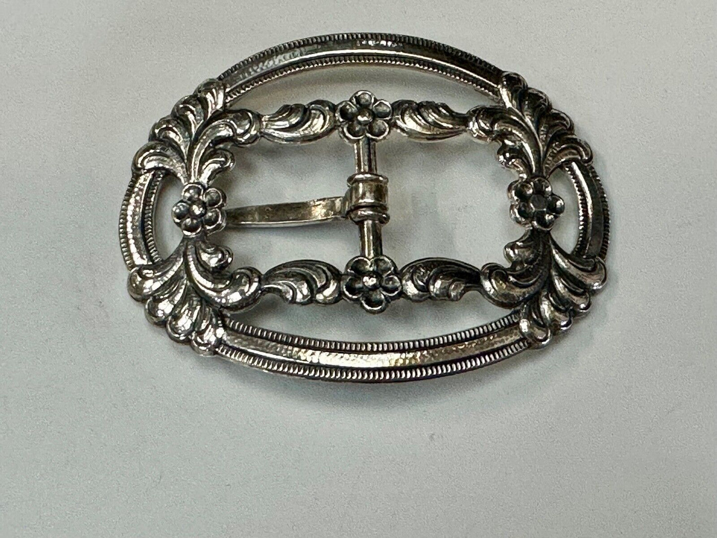Antique Ornate Silver belt buckle - J.K. 8305