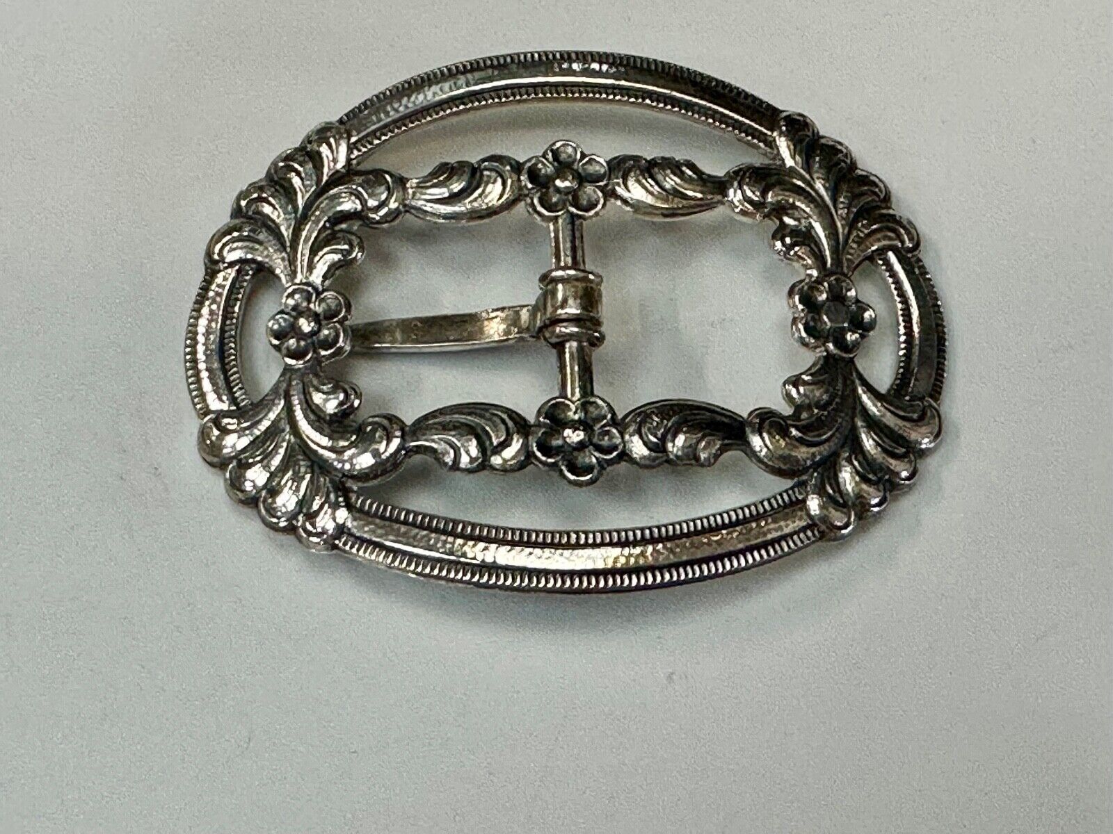 Antique Ornate Silver belt buckle - J.K. 8305