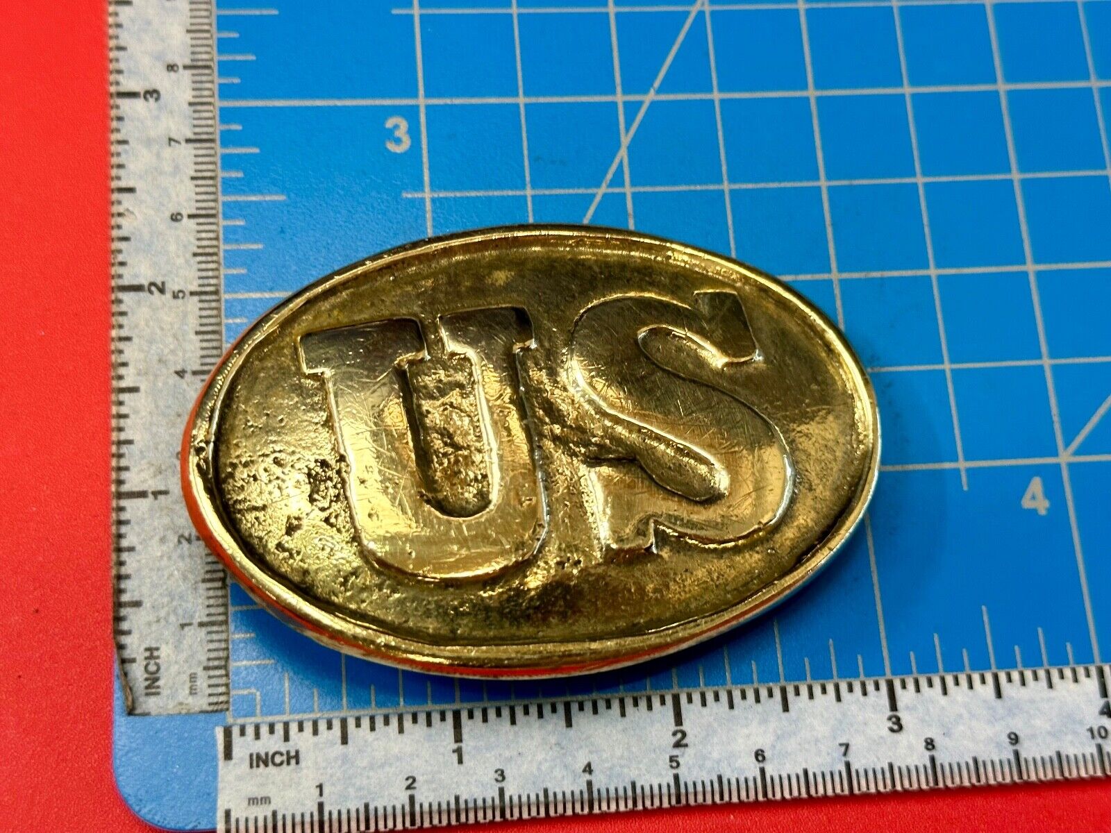 US Enlisted Army Soldiers Civil War Reproduction belt buckle - Two prong back