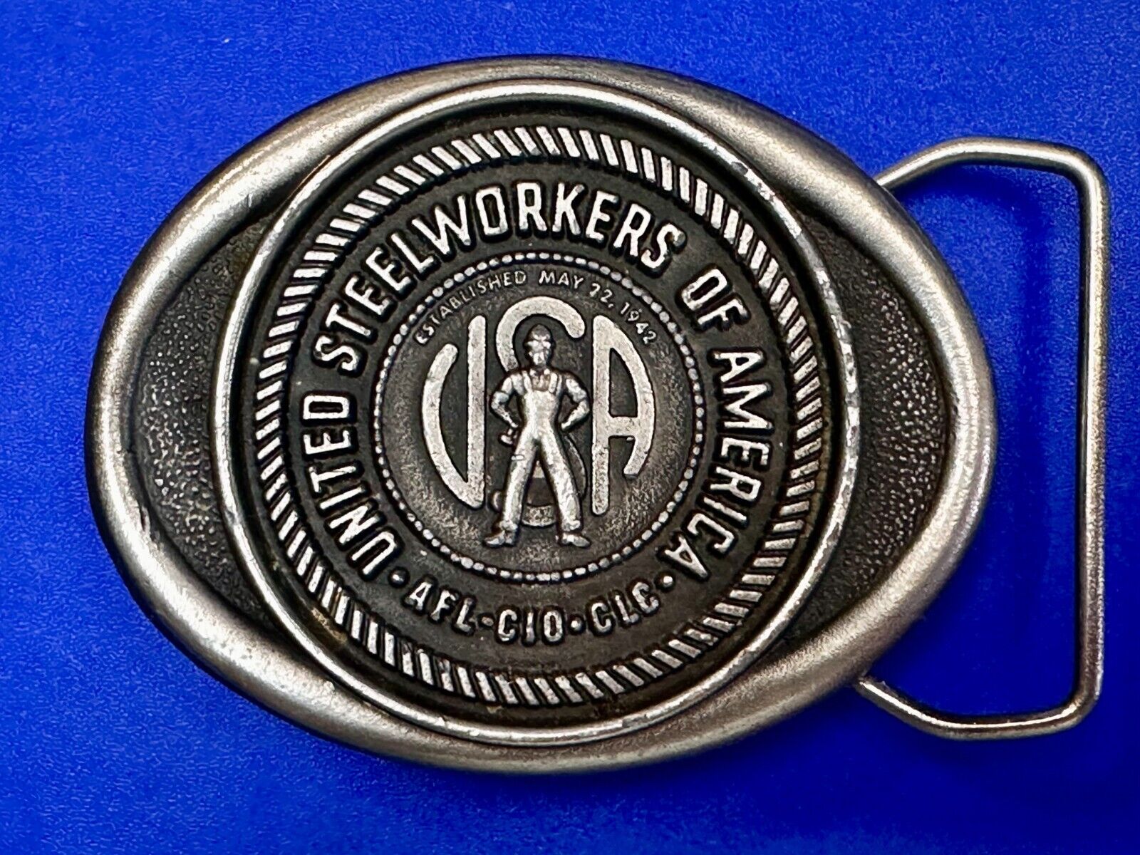 United Steel Workers of America Union Made AFL CIO Belt Buckle Koleaco S160
