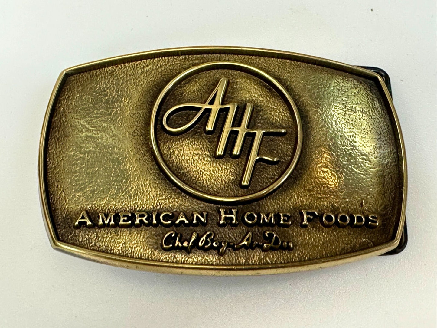 American Home Foods Chef Boyardee Company Vintage Solid Brass Jadco Belt Buckle