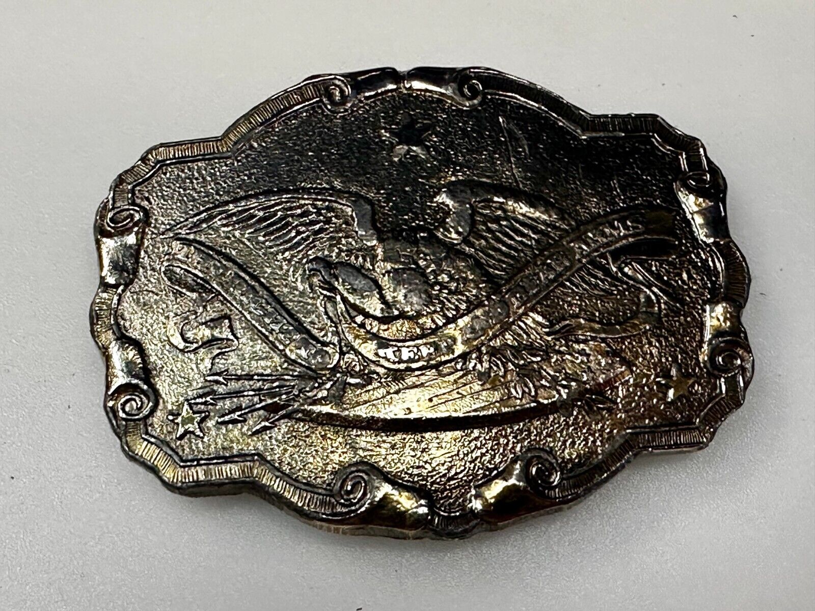 The Right To Keep and Bear Arms 2nd Amendment Vintage 1975 Belt Buckle - Wyoming