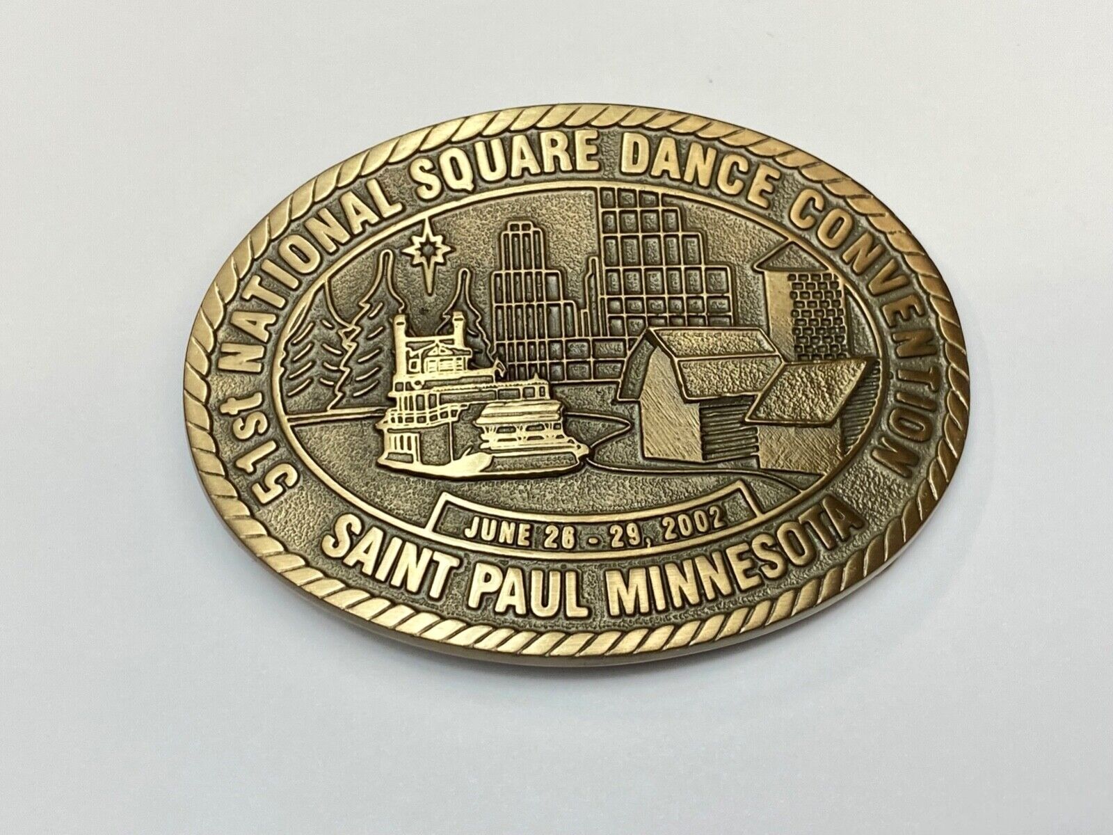 51st National Square Dance Convention belt buckle  Saint Paul Minnesota, 2002