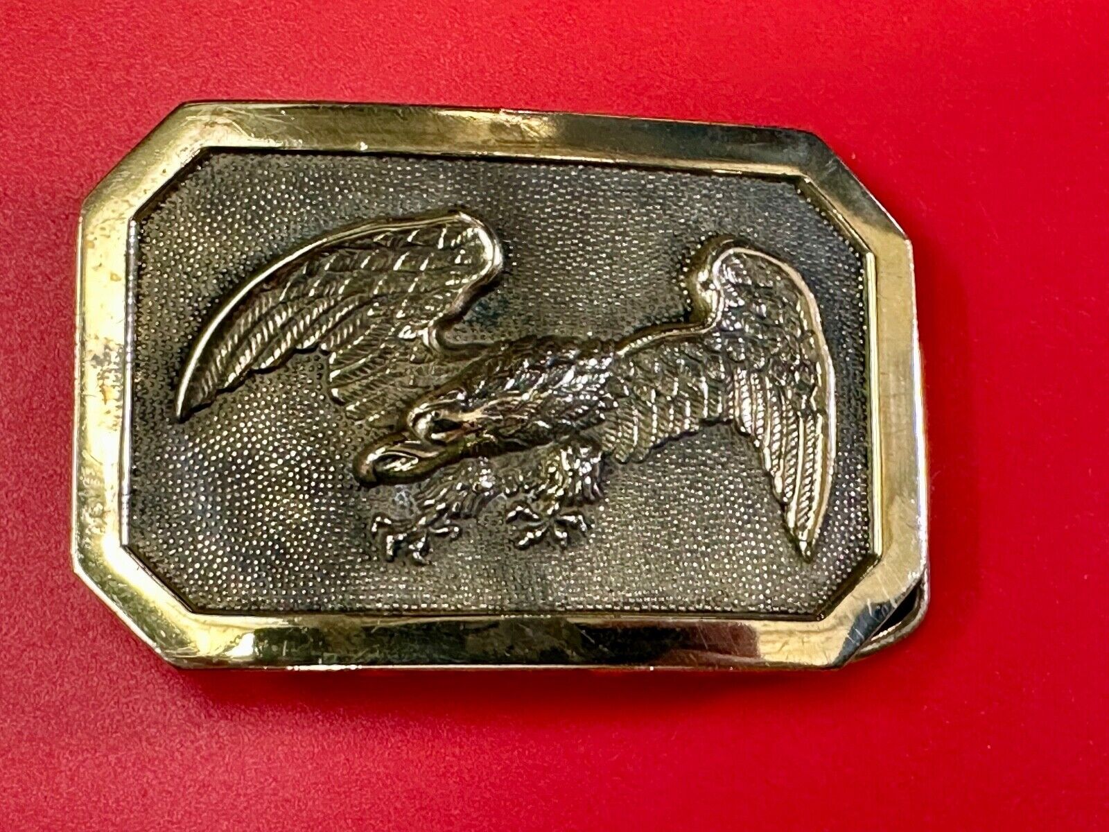 American Bald Eagle Patriotic USA 1978 solid brass belt buckle by Baron Buckles
