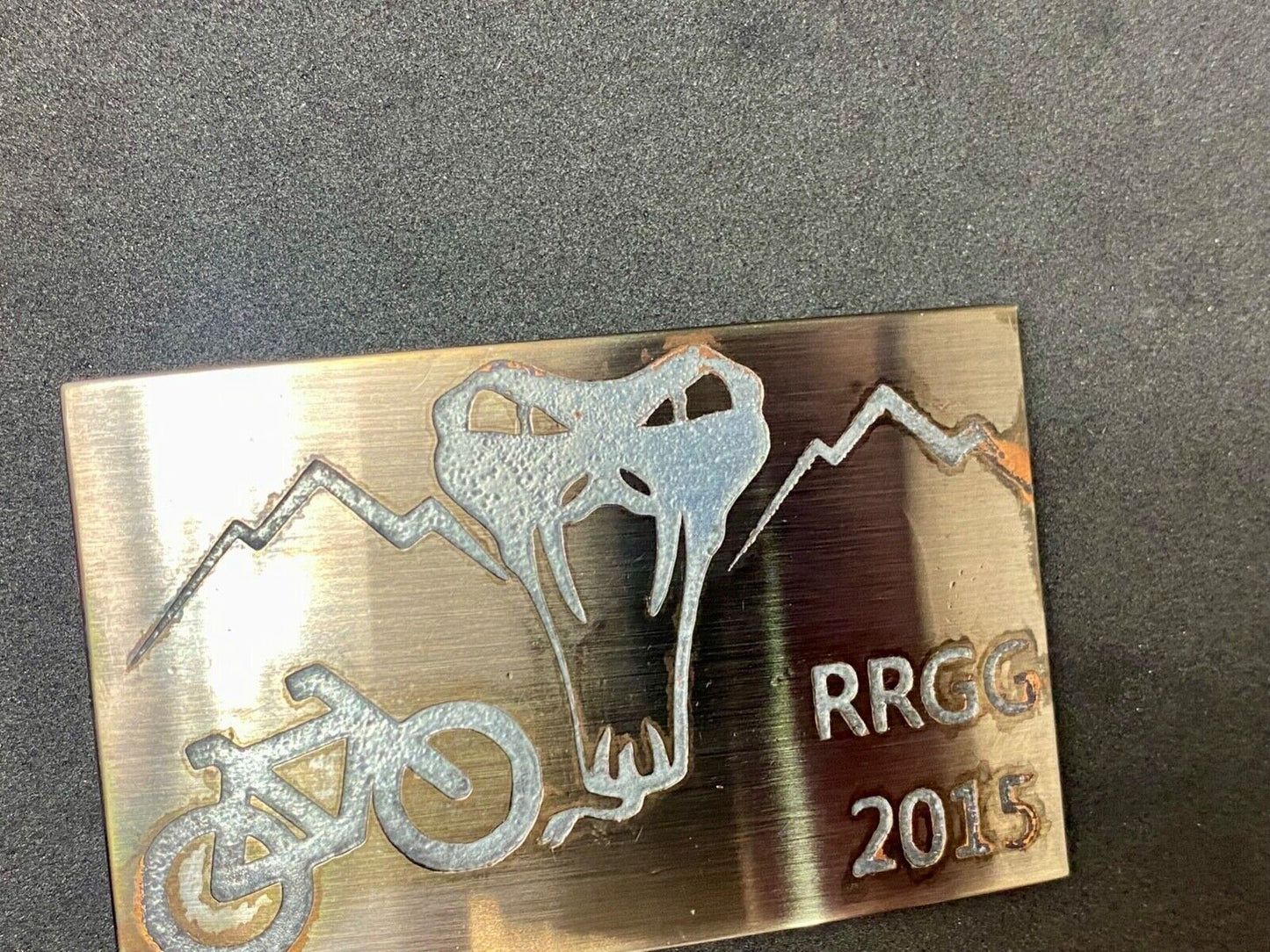 Used 2015 RRGG Mountain BMX Bike Belt Buckle Viper Logo Event Trail Ride Race