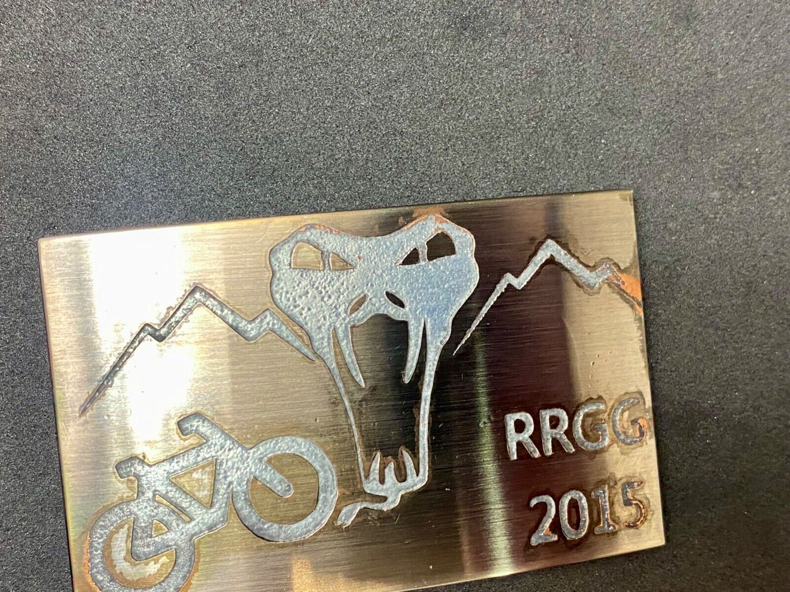 Used 2015 RRGG Mountain BMX Bike Belt Buckle Viper Logo Event Trail Ride Race