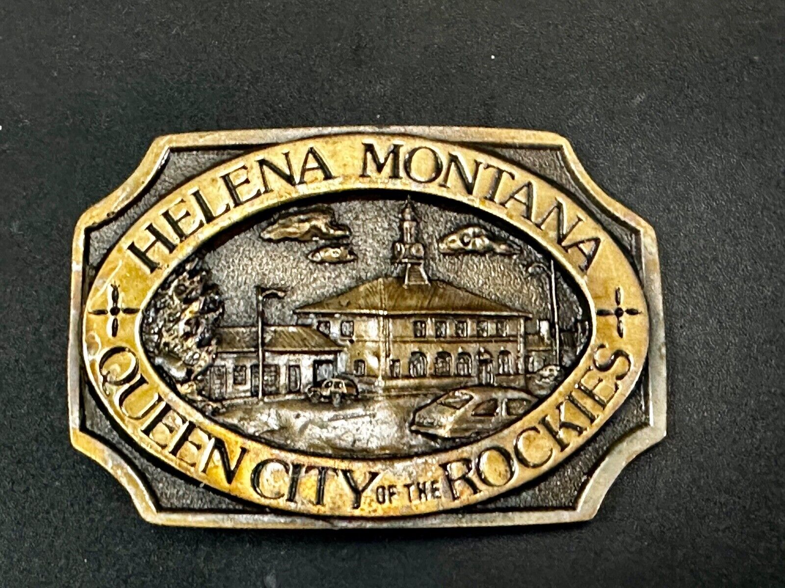 Vintage Helena Montana Queen City of the Rocks Vintage Commemorative Belt Buckle