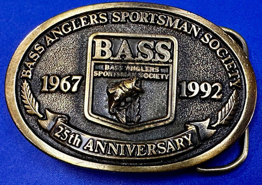 1992 Bass Anglers Sportsman Society Club 25th Anniversary Fishing Belt Buckle