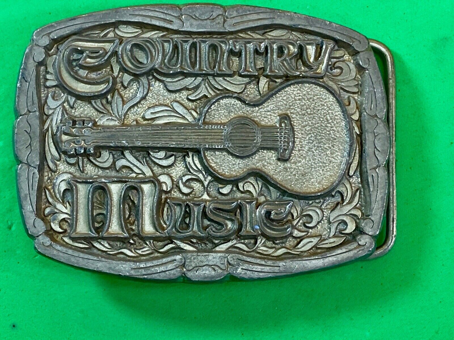 Vintage  -Buckles Of America Masterpiece  Country Music - Guitar Belt Buckle 