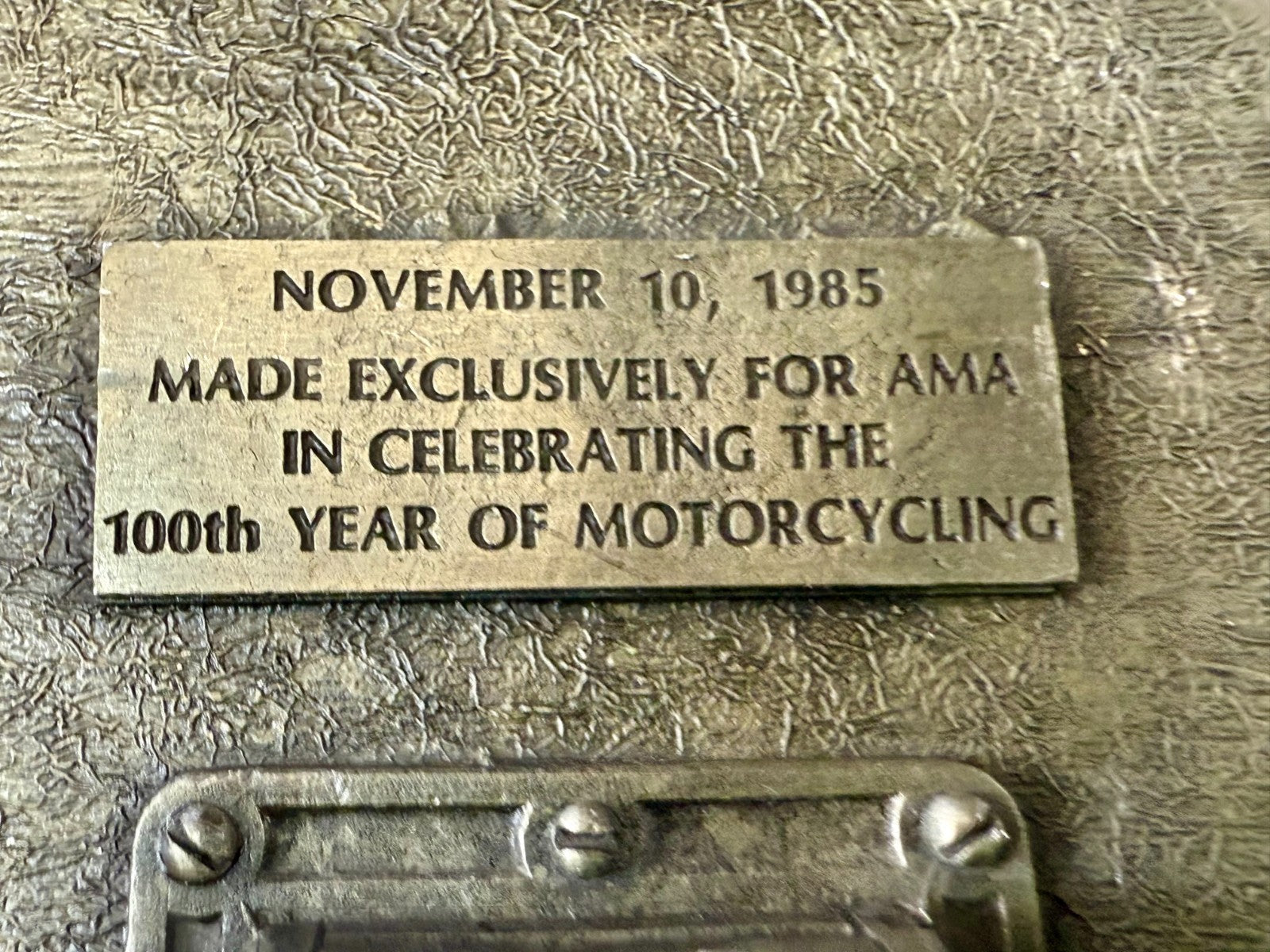 AMA American Motorcyclist Association A Century of Motorcycling Vtg. Belt Buckle