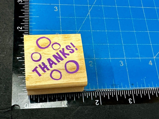 THANKS!   - NOS 1.5" Rubber Stamp for Crafting and Card Making