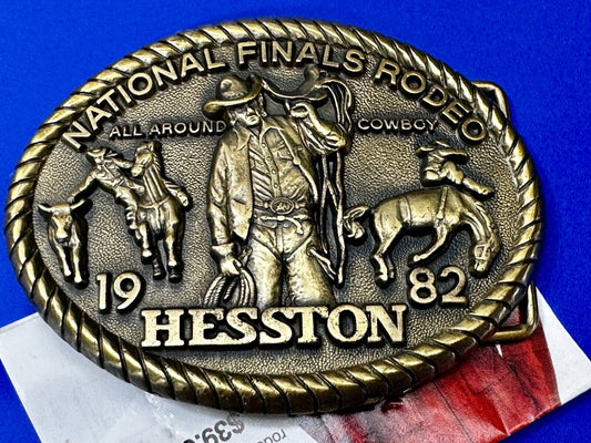 1982 Hesston National Finals Rodeo NFR Rodeo All Around Cowboy Belt Buckle