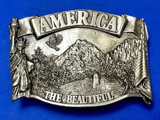 America The Beautiful USA Majestic Scenery -  1983 Bergamot Belt Buckle -O-L38
