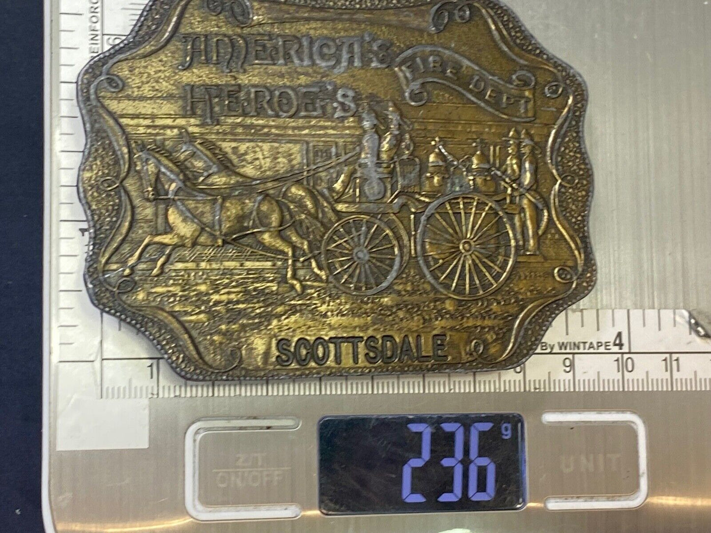 Americas' Heroe's  Fire Department Scottsdale Belt Buckle The Buckle Company Nj 