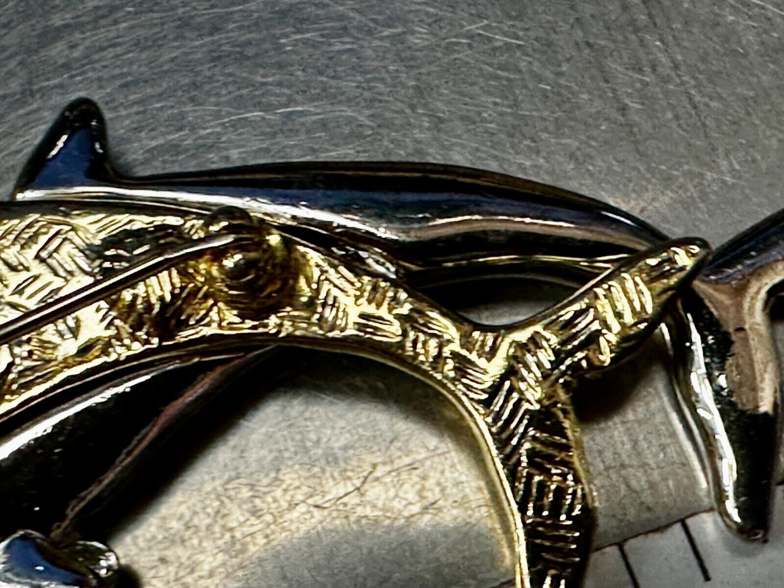 Two Dolphins Silver & Gold Tone Vintage Brooch Pin Signed Liz Claiborne