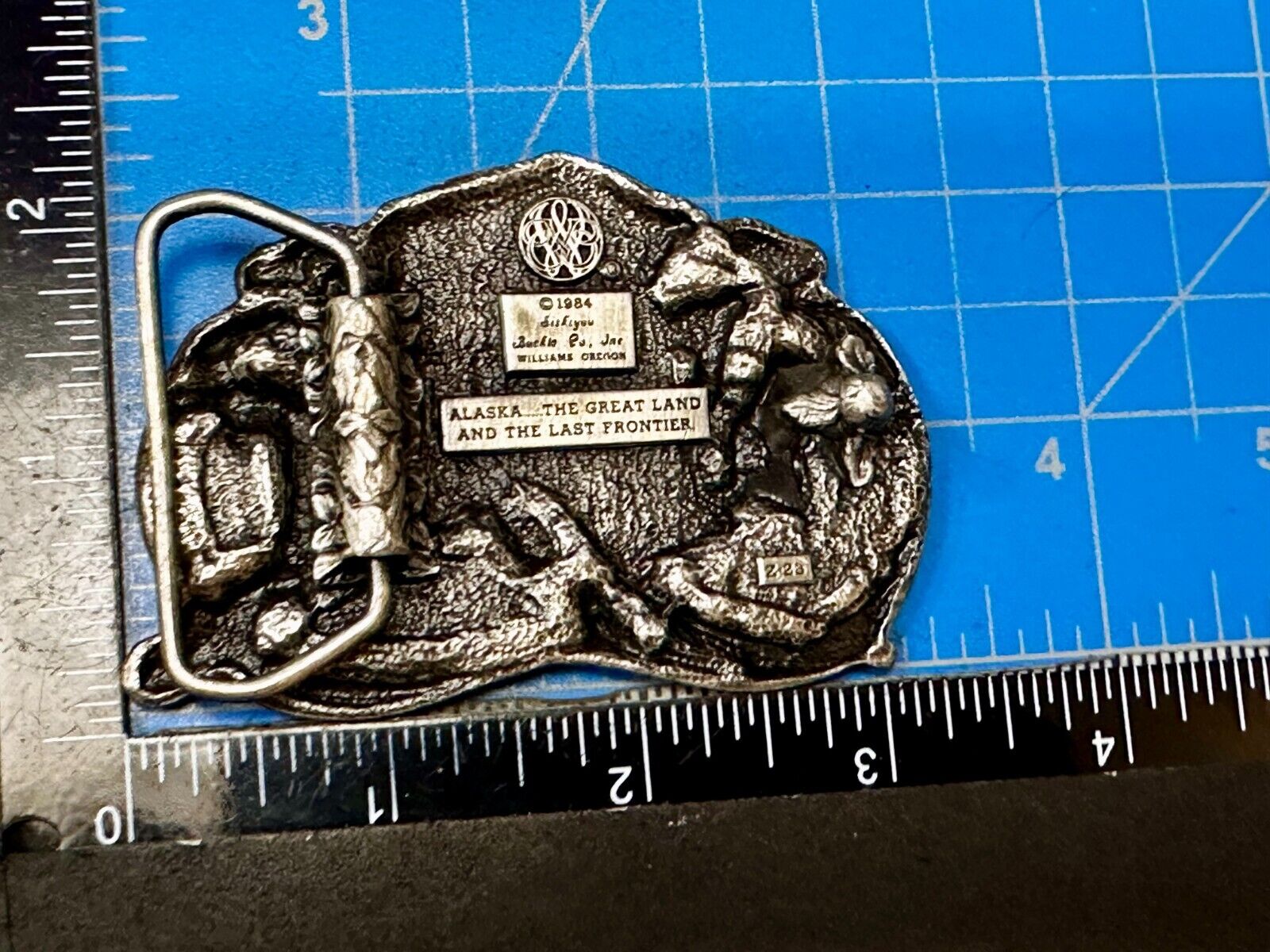 Alaska The Great Land Last Frontier State Map Vintage 1984 Siskiyou Belt Buckle