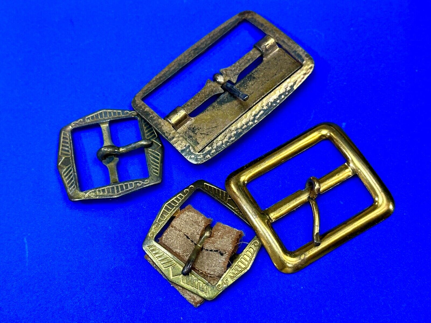 4 pc lot of antique SMALL belt buckle's