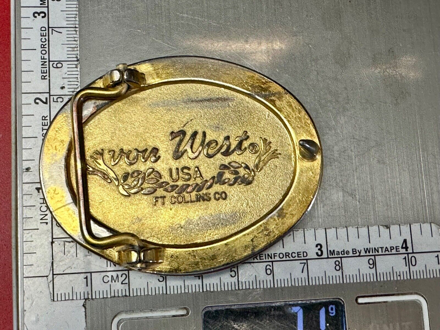 Deer Elk Buck Doe Gorgeous 1970s VON WEST Belt Buckle