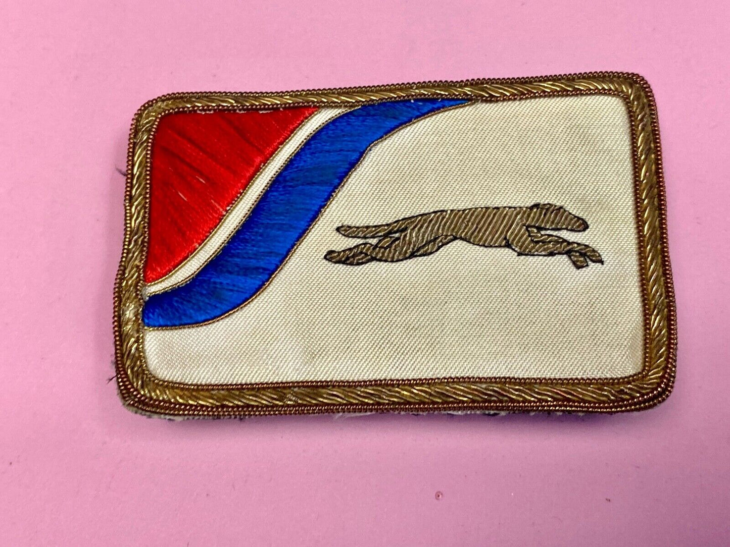 Vintage Greyhound Bus Transportation Co National Emblem Plaque, Auto Plate 