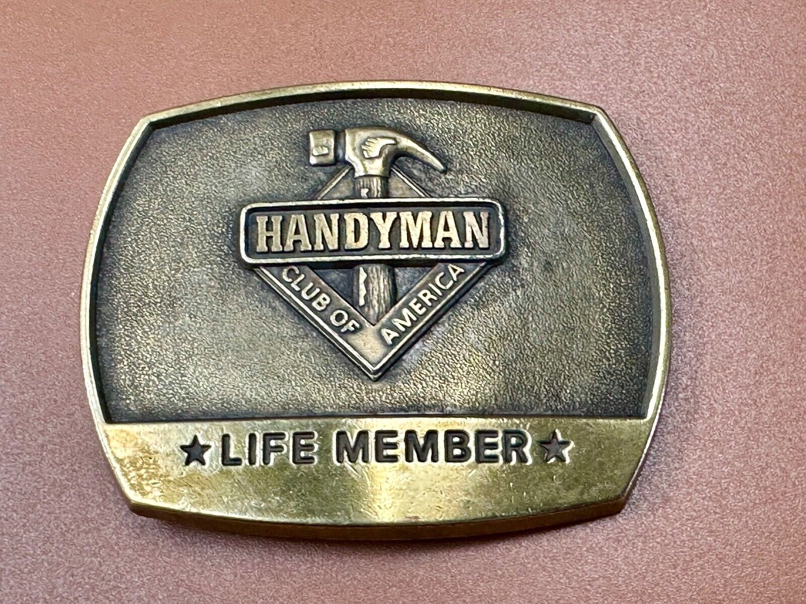 Vintage Handyman Club Of America Life Member Belt Buckle 1996