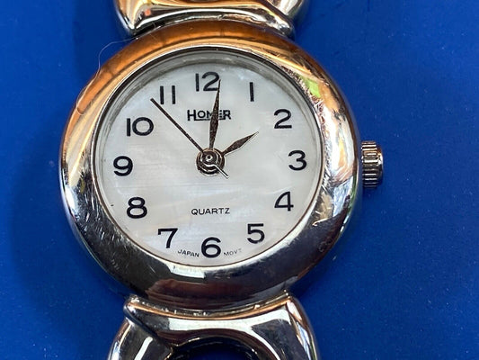 Vintage Homer women's silver tone dress watch - new battery. 