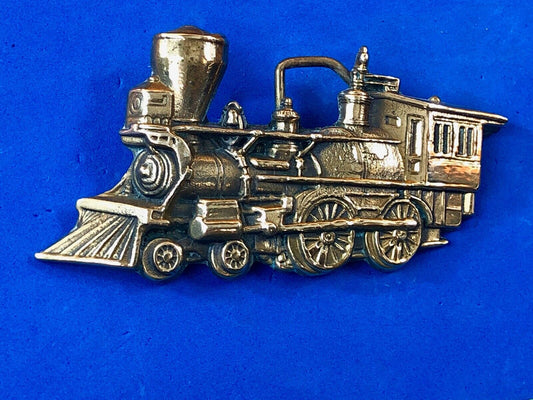 Vintage 1976  Steam Locomotive Rr Western Rail Road Brass Belt Buckle By Baron 