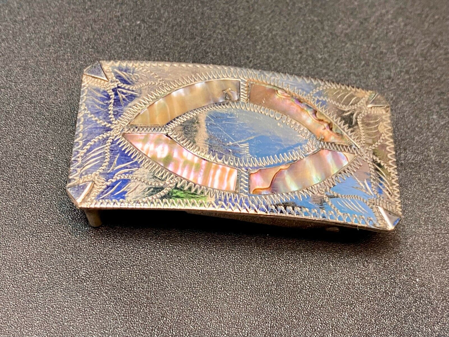Abalone Shell Inlay Unique And Different Style Belt Buckle