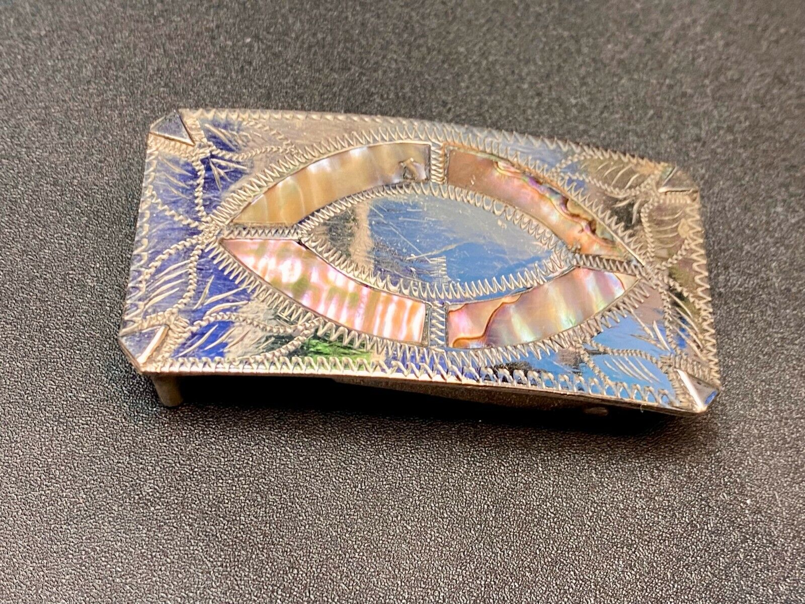 Abalone Shell Inlay Unique And Different Style Belt Buckle