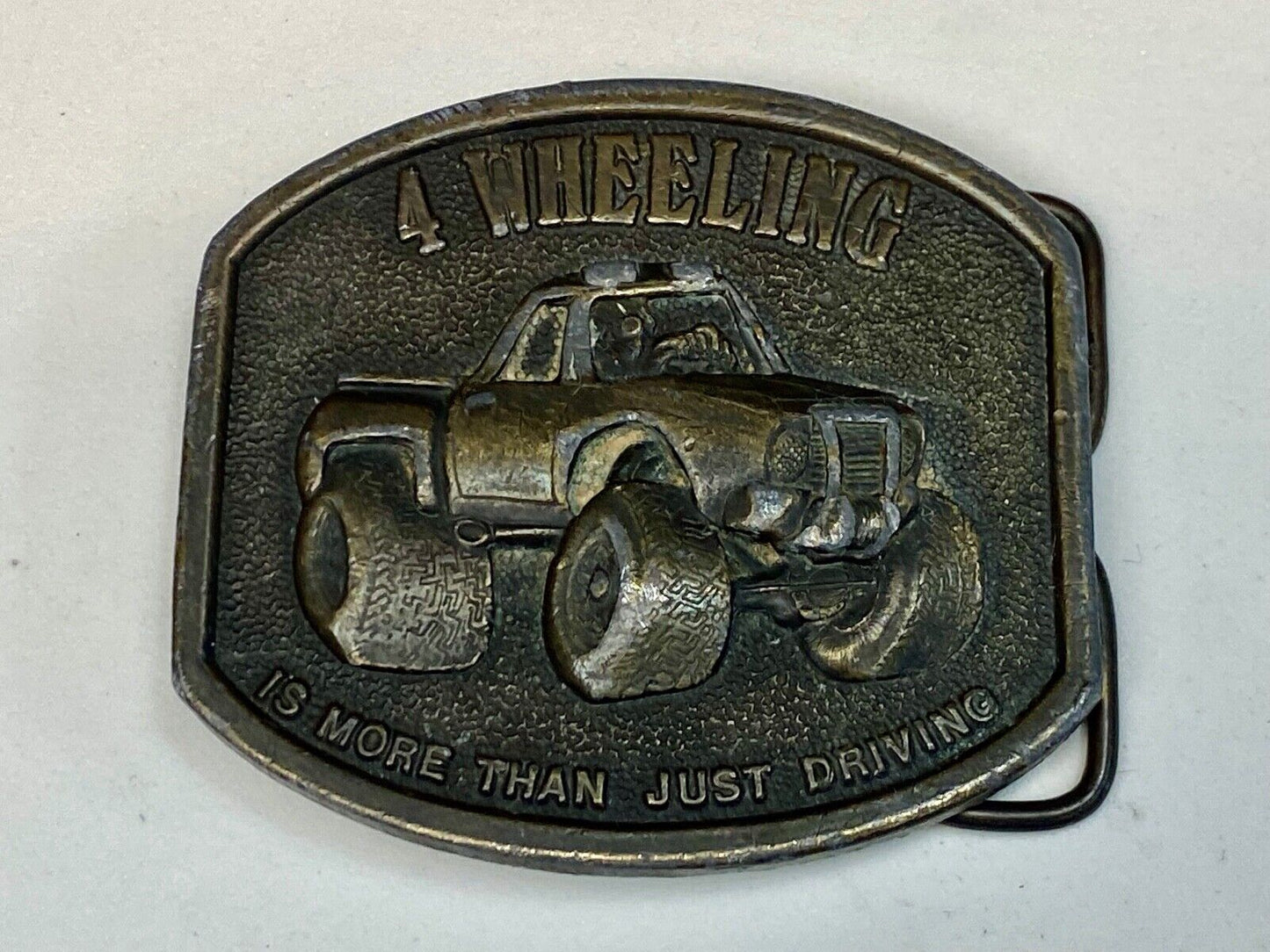 4 wheeling It's more than just driving, belt buckle by Bergamot Vintage, 1976