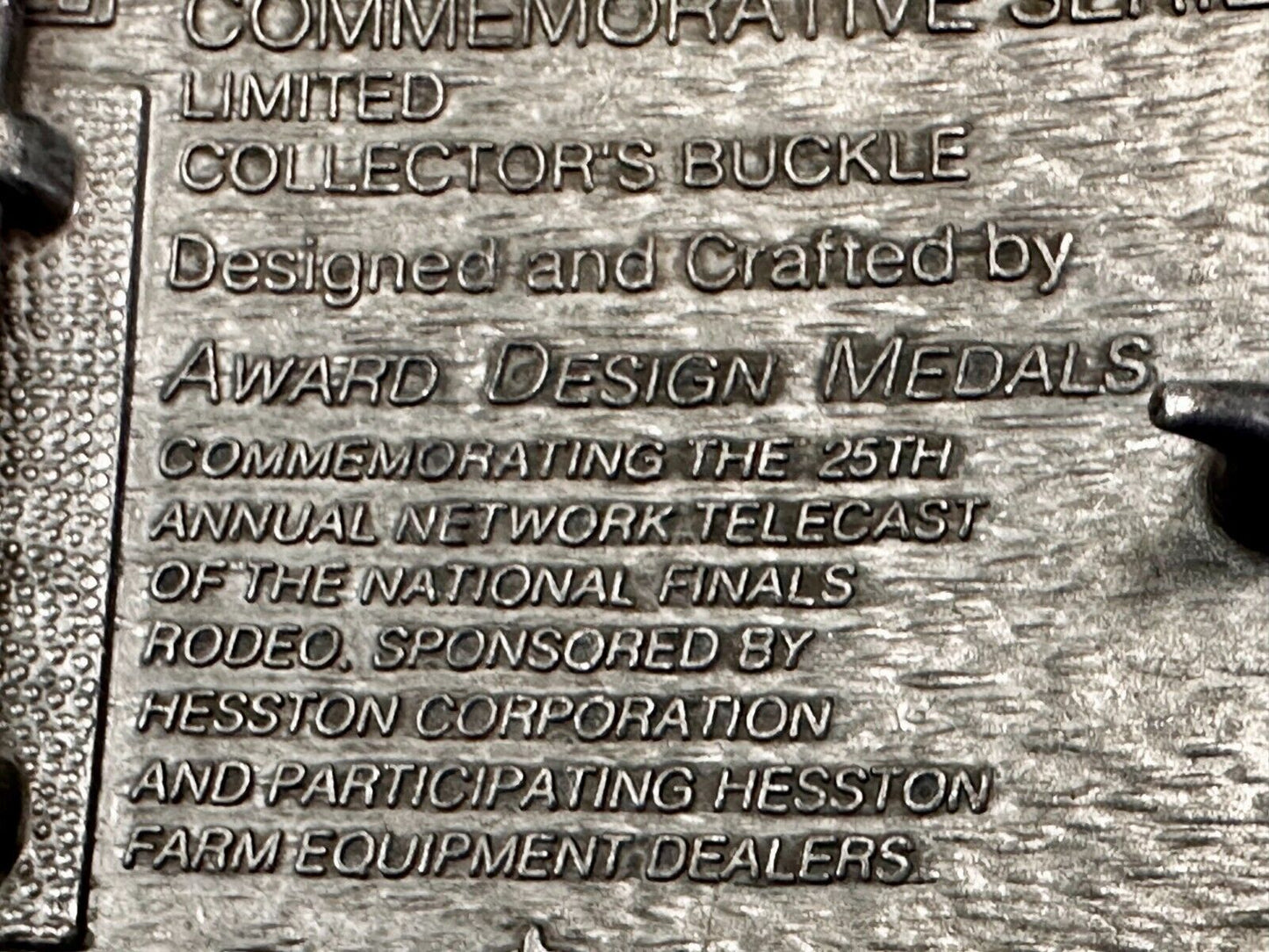 1998 ADM Hesston NFR National Finals Rodeo Cowboys Western Belt Buckle