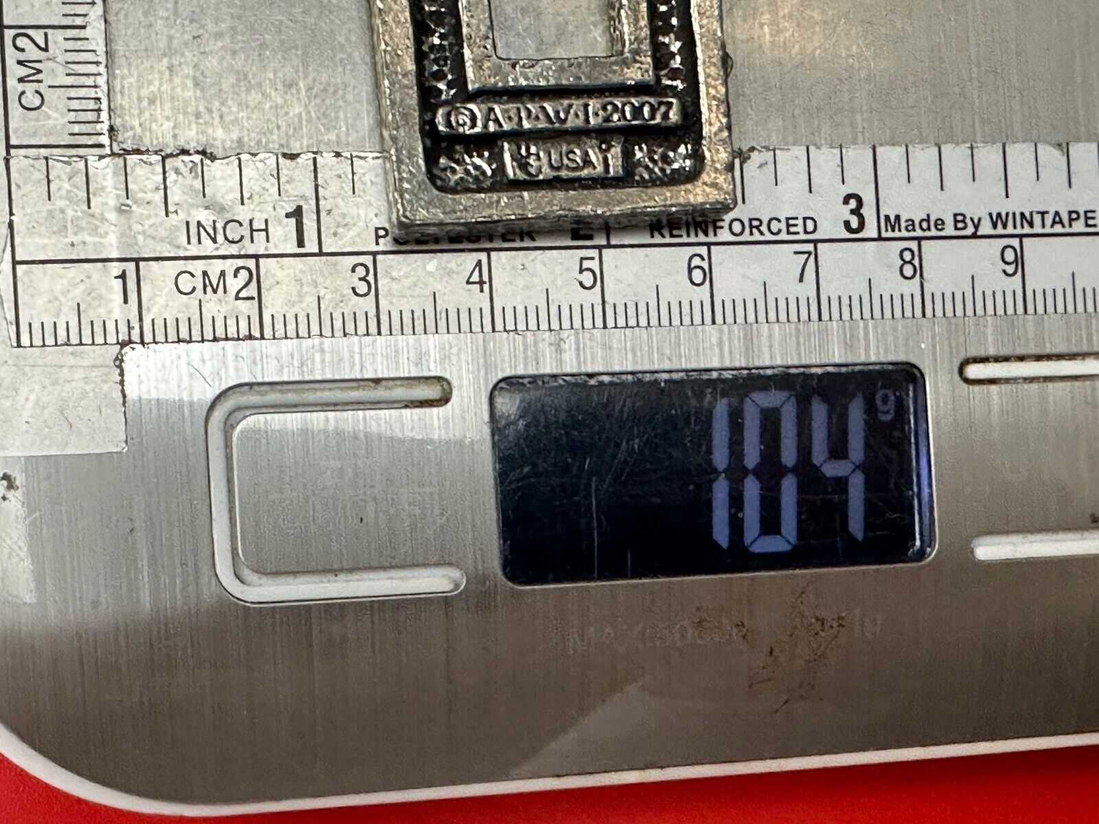 A.P.W. 2007 cross cutout silver tone belt buckle