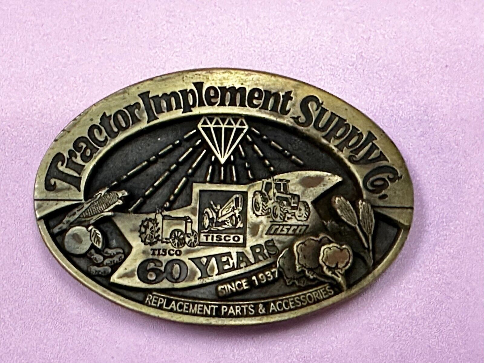 60 Years TISCO Tractor Implement Supply company NOS Belt Buckle by Speccast