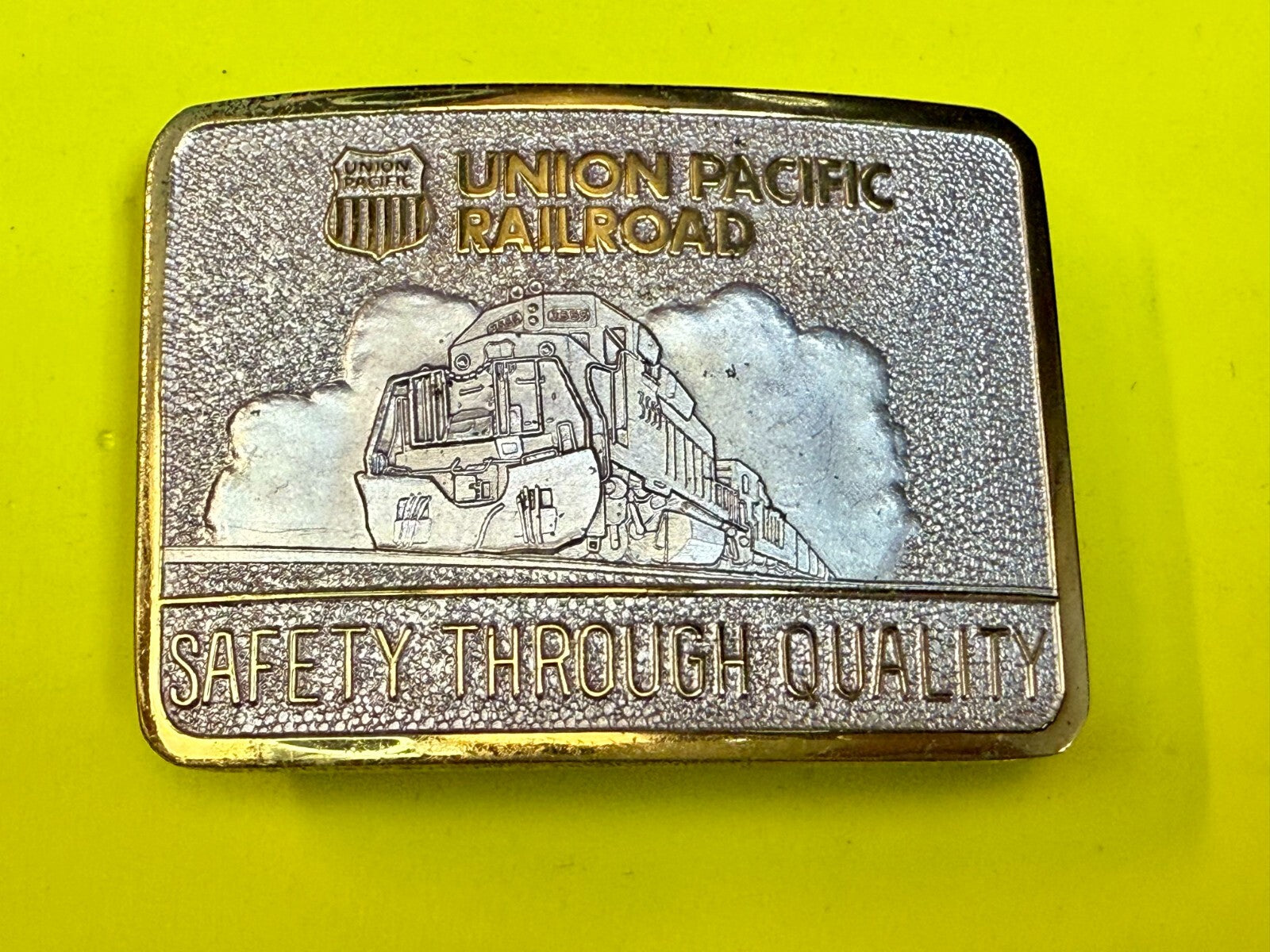 Union Pacific Railroad Safety Through Quality Award Belt Buckle by Stotts 