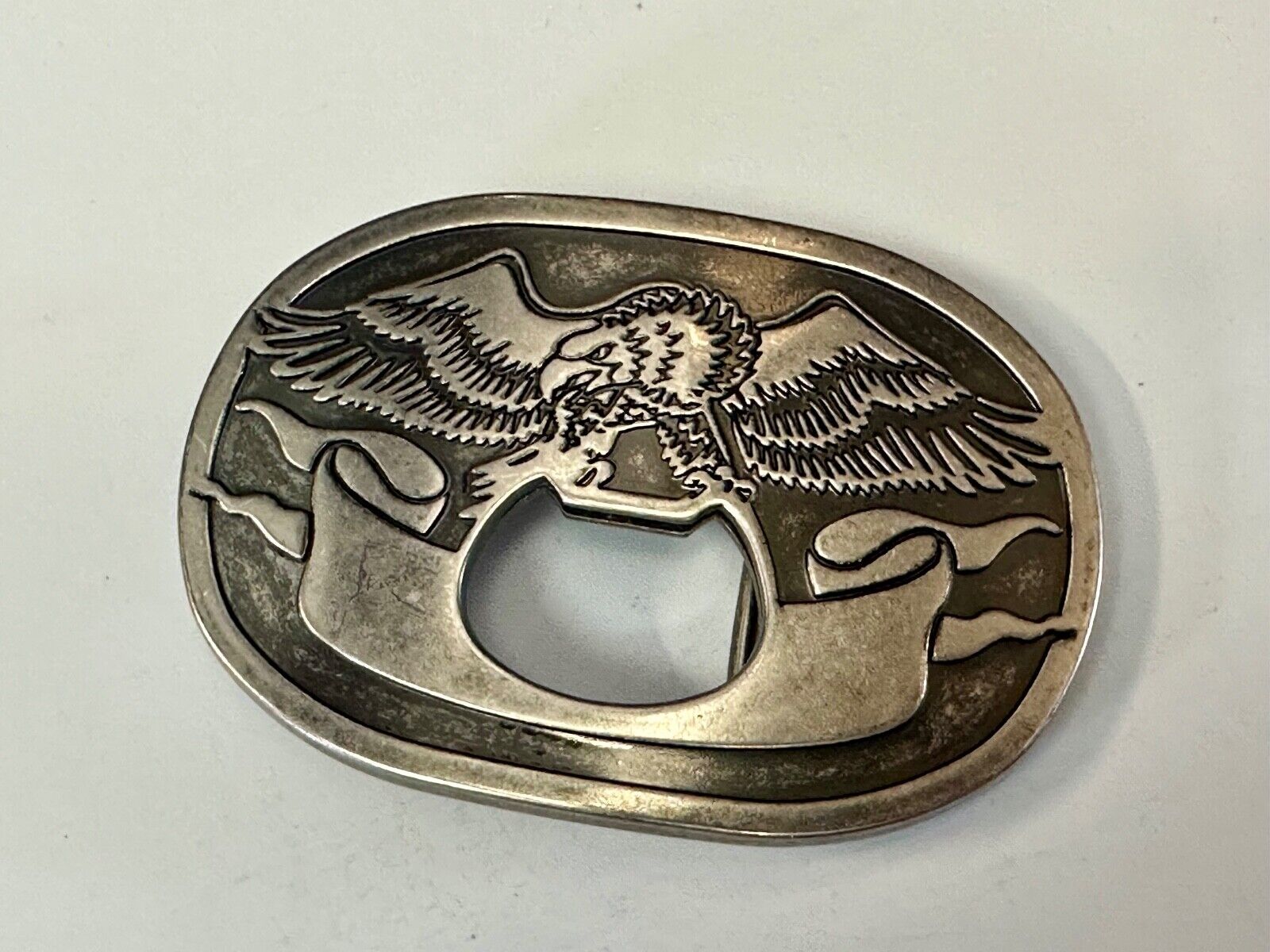 American Bald Eagle and Award Ribbon Belt Buckle and Bottle Oponer