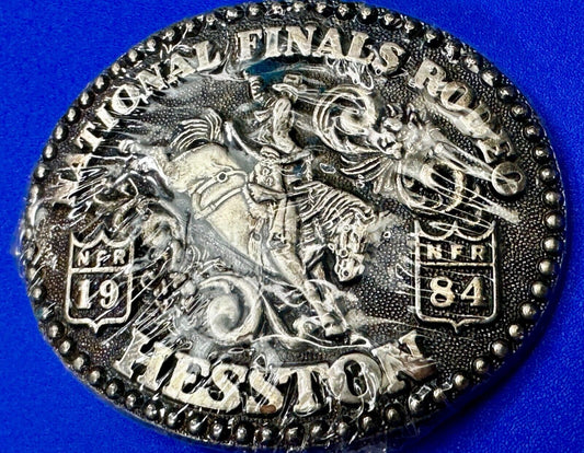 1984 Hesston National Finals Rodeo NFR Cowboys Youth Size NOS Belt Buckle