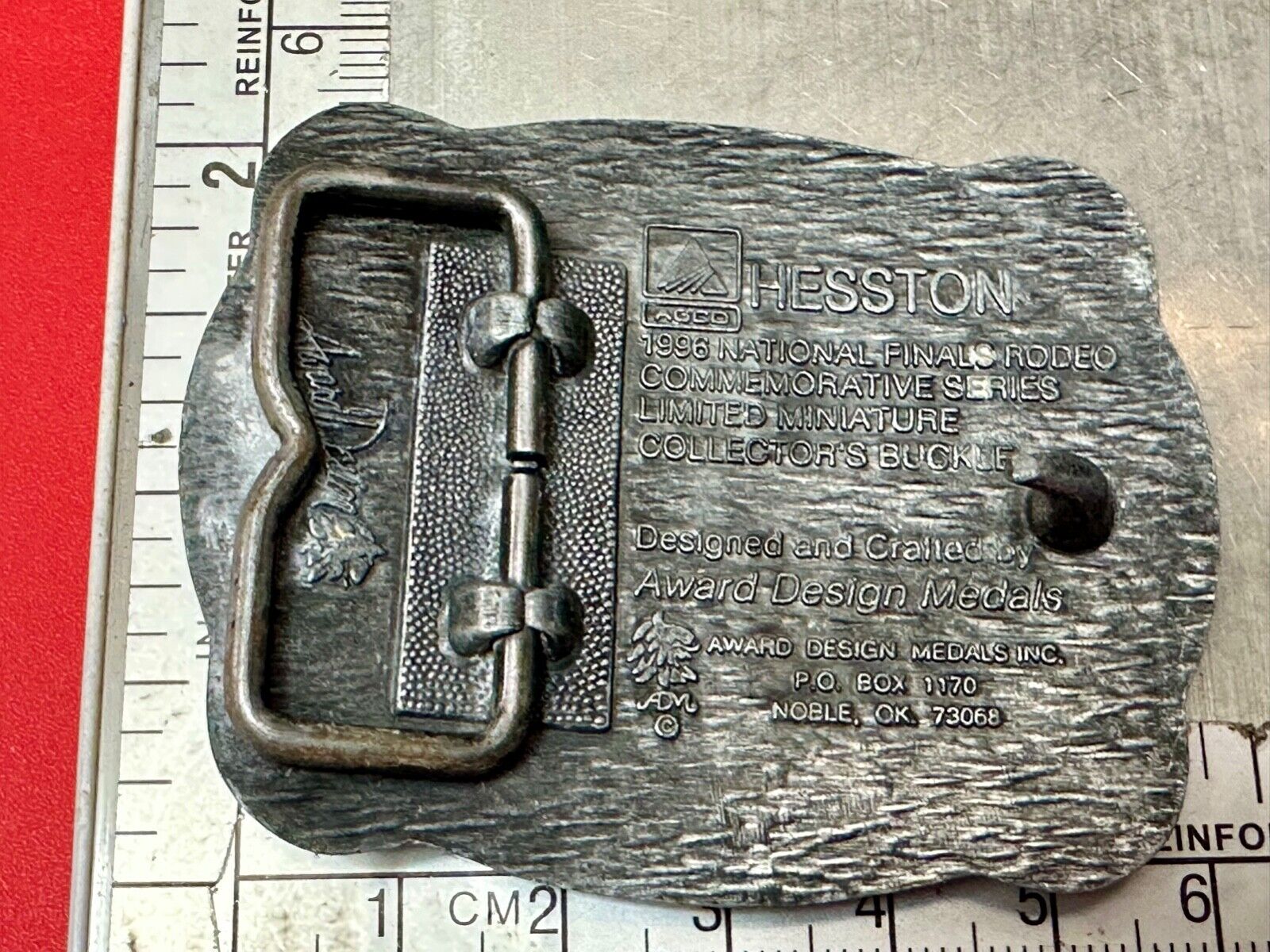 1996 Youth size NFR National Finals Rodeo ADM Kicking Bronc belt buckle